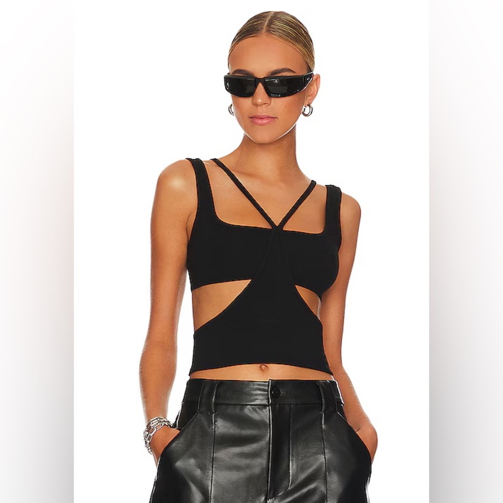 NEW WeWoreWhat Revolve Sz XL Black Cut Out Tank Top